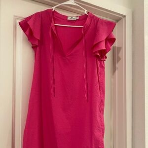 Vineyard Vines Performance Pink Tunic Dress w Flutter Sleeves